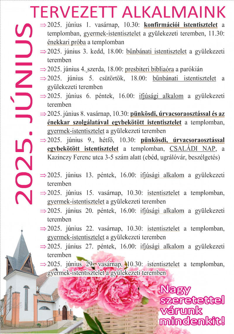 Júniusi alkalmaink