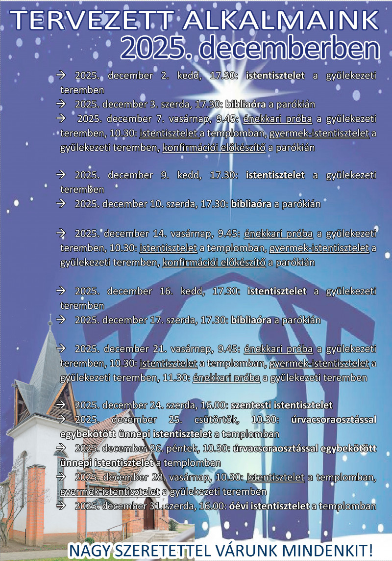 Alkalmaink 2025. decemberében