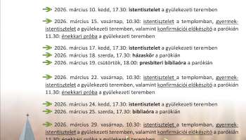 Márciusi alkalmaink