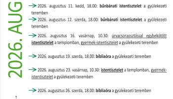 Alkalmaink 2026. augusztusában