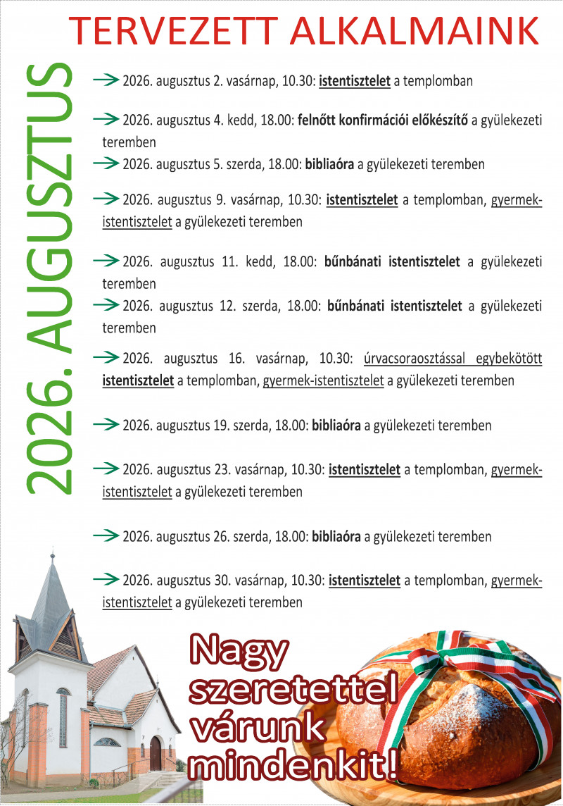 Alkalmaink 2026. augusztusában